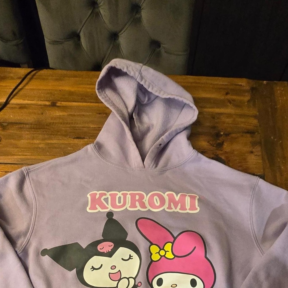 Sanrio Kuromi My Melody Hoodie Lavender Purple Graphic Sweatshirt Kawaii Womens